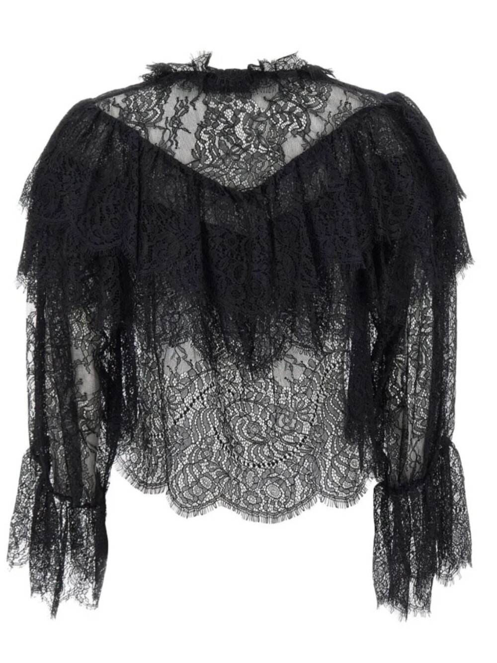 RIXO "Faryn" Lace Top in Black, Size Small.
